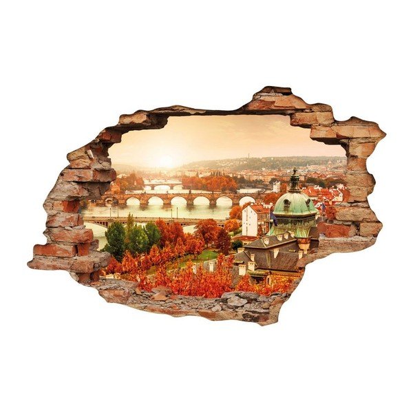 Adesivo murale 3D Praga Autunno, 90 x 60 cm - Ambiance-image-2