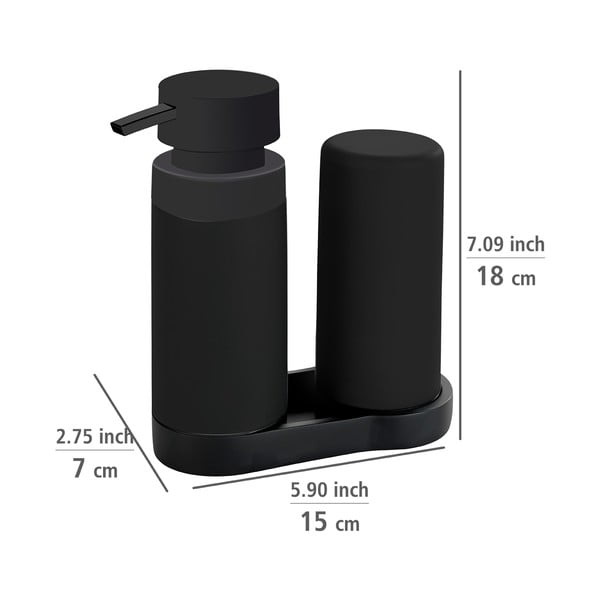 Cestello nero con dispenser di detersivo Easy Squeez-e Squeez-e Sink - Wenko-image-3