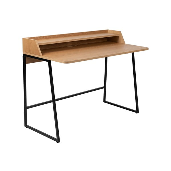 Scrivania in stile segreteria con piano effetto rovere 60x120 cm Giorgio – White Label-image-2