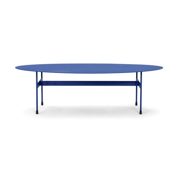 Tavolino da salotto blu in metallo 39x120 cm Mira – Spinder Design-image-2