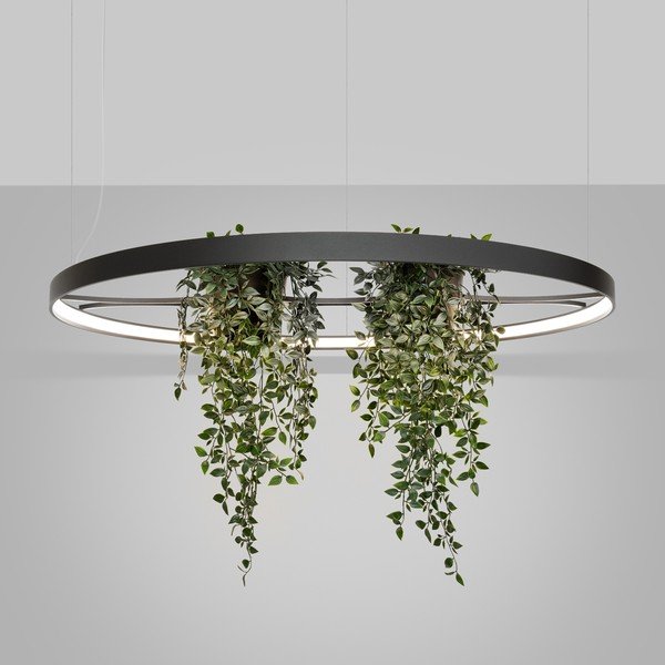 Lampadario LED nero in alluminio ø 110 cm RIO – Thoro-image-1