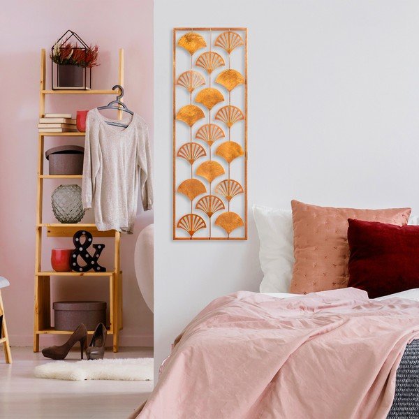 Decorazione murale in metallo 32x90 cm Gingko - Wallity-image-3