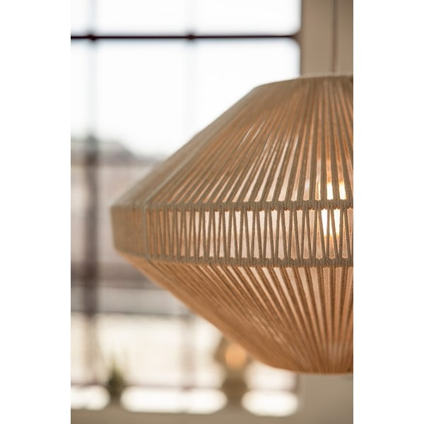 Lampadario di colore naturale con paralume in tessuto ø 50 cm Razzo – Markslöjd-image-3