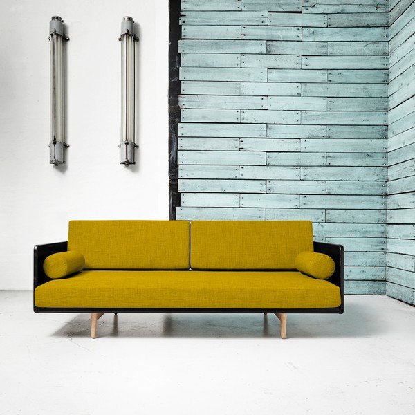 Variabilní pohovka Karup Deva Black/Raw Oak/Amarillo