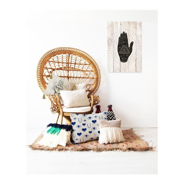 Federa reversibile con lino Symbolic Hand, 45 x 45 cm - Madre Selva-image-4