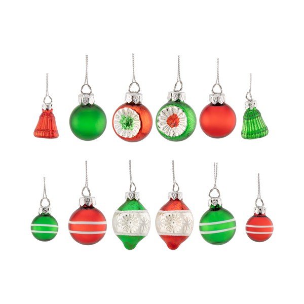 Set di palline di Natale in vetro 12 pz 19 cm Vintage – Sass & Belle