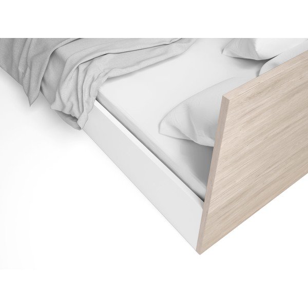 Letto matrimoniale bianco con contenitore e griglia 160x200 cm Sahara - Marckeric-image-4