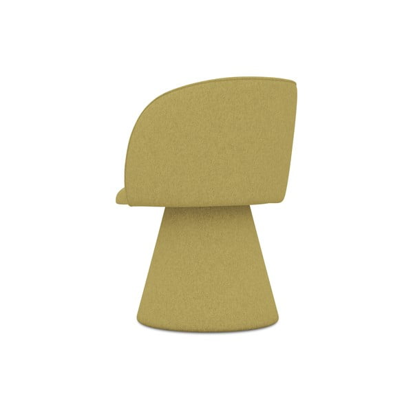 Sedia da pranzo gialla in imbottito Maia – Makamii-image-3
