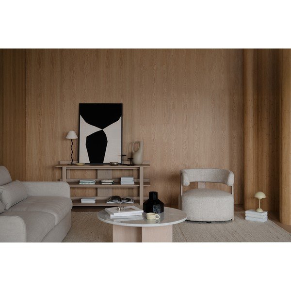 Tavolo consolle colore naturale chiaro con piano effetto rovere 43x150 cm Kilian – Rowico-image-2