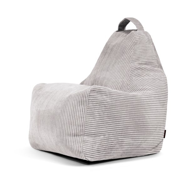 Puof a sacco grigio chiaro con rivestimento in velluto a coste Play Amuse – SLOWDOWN