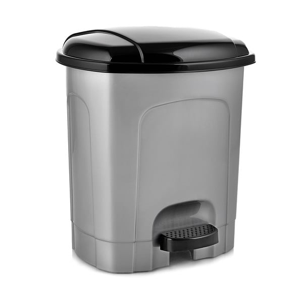 Cestino per la spazzatura grigio in plastica con pedale 30 l – Orion