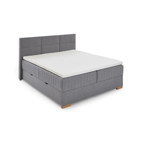 Letto boxspring grigio con contenitore 160x200 cm Tambo - Meise Möbel