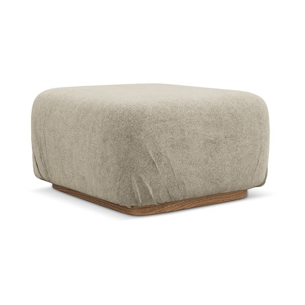 Poggiapiedi componibile beige con rivestimento in bouclé Ailani – Makamii-image-2