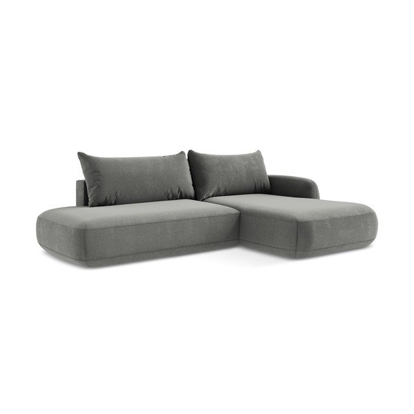 Divano angolare grigio allungabile (con penisola a destra/con chaise lounge) Hale – Makamii-image-1