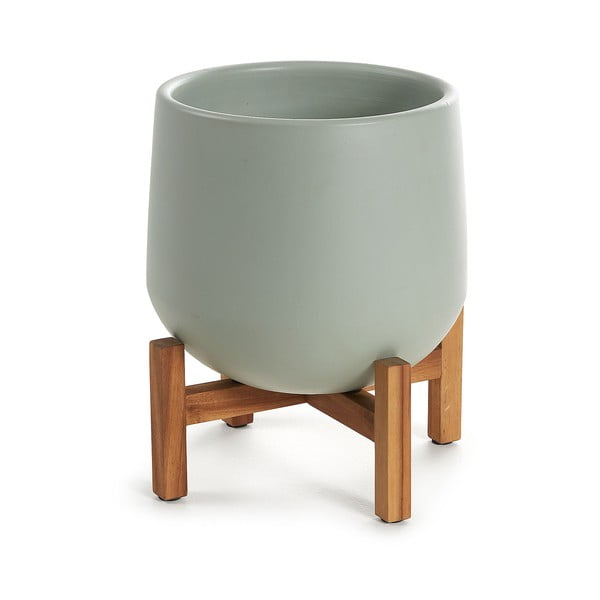 Vaso verde con supporto, altezza 36 cm Denpasar - Kave Home