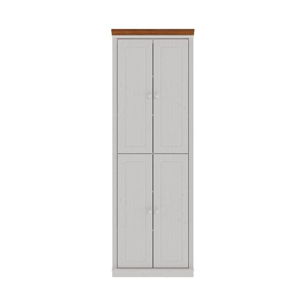 Armadietto bianco/color ambra in pino massiccio 74x223x37 cm Anita – Støraa