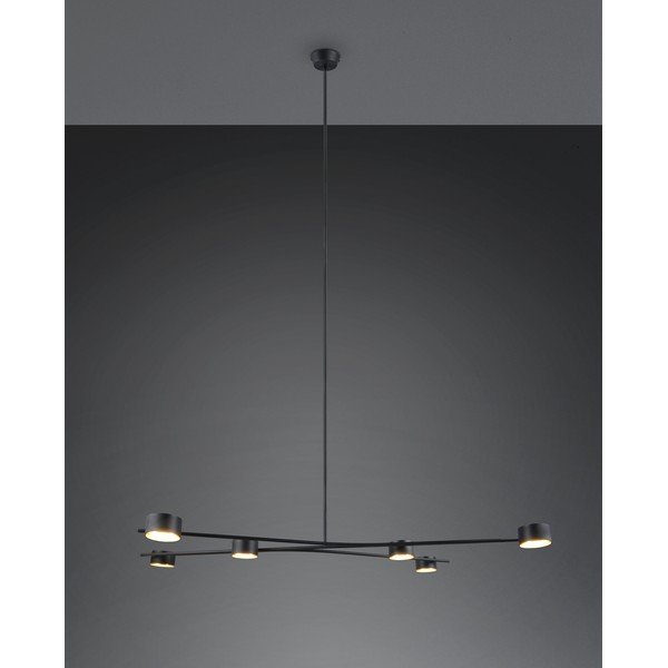 Lampadario nero in metallo Coda – Trio Select-image-2