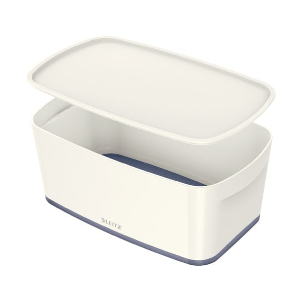 Scatola di plastica bianca-grigia con coperchio 32x19x13 cm MyBox - Leitz