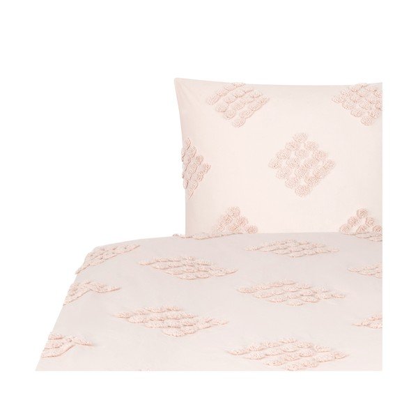 Biancheria da letto singola rosa in percalle di cotone, 135 x 200 cm Fia - Westwing Collection-image-2