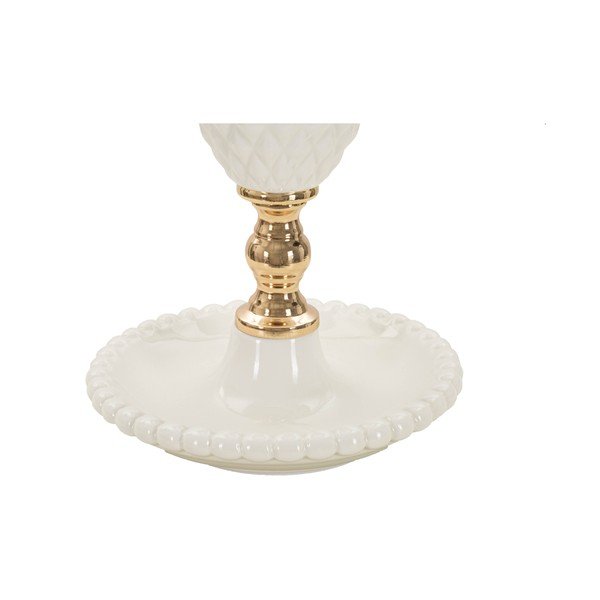 Lampada da tavolo bianca con paralume in tessuto (altezza 57 cm) Torre - Mauro Ferretti-image-3