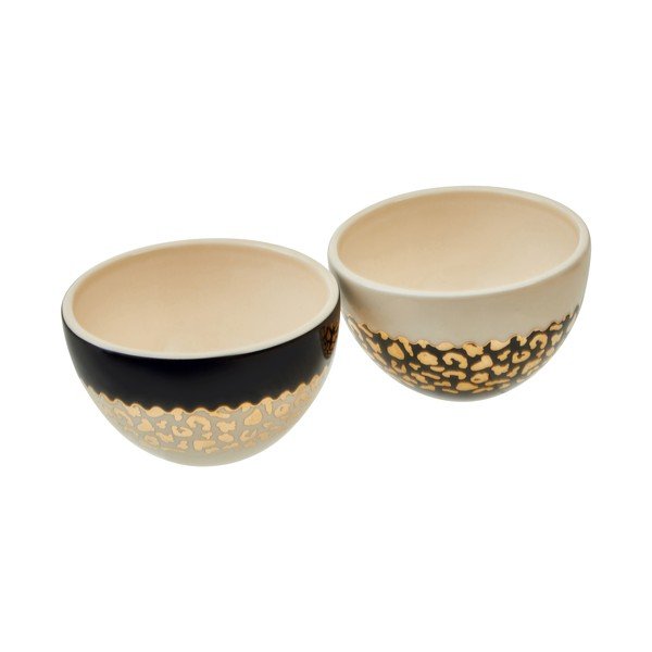 Ciotole in gres color crema-oro in set da 2 180 ml London - Premier Housewares-image-4