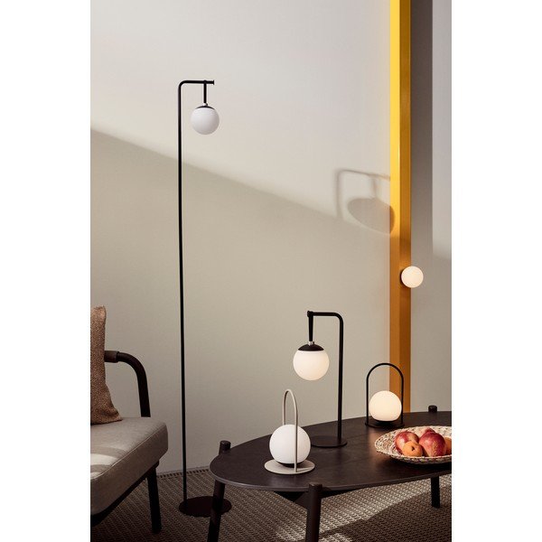 Lampada da terra LED nera con paralume in plastica con intensità regolabile (altezza totale 140 cm) Balmony – Bizzotto-image-1