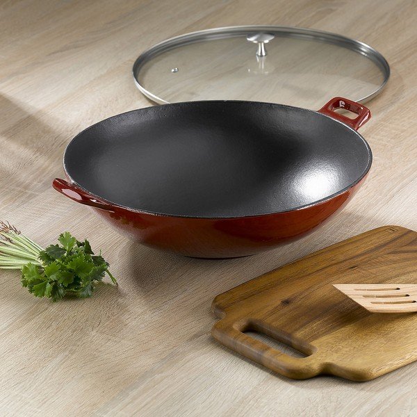 Padella WOK in ghisa rossa , ø 36 cm Calido - Kela-image-2