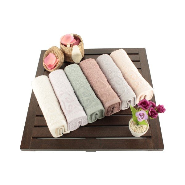 Set di 6 asciugamani in cotone Sal, 30 x 50 cm - Foutastic