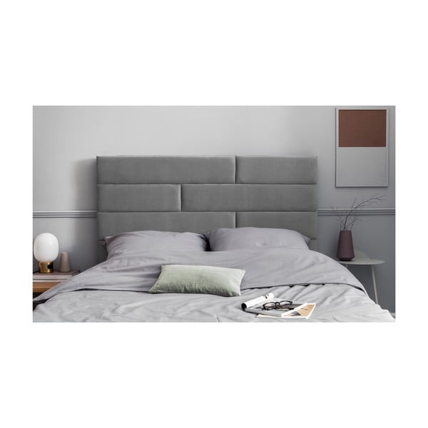 Testata imbottita grigio chiaro 160x120 cm NY - Cosmopolitan Design-image-3