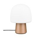 Lampada da tavolo in bianco-bronzo con paralume in vetro (altezza 27 cm) Steen - Trio