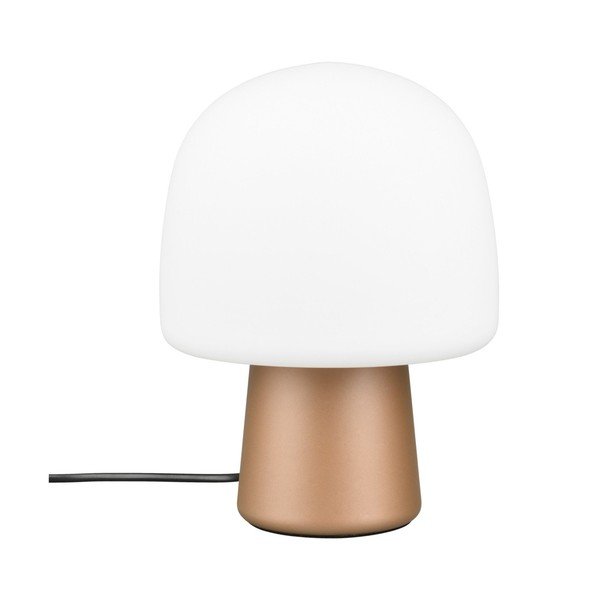 Lampada da tavolo in bianco-bronzo con paralume in vetro (altezza 27 cm) Steen - Trio