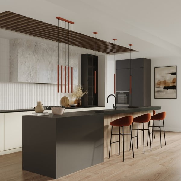 Lampadario color mattone Fideus – Sollux-image-3