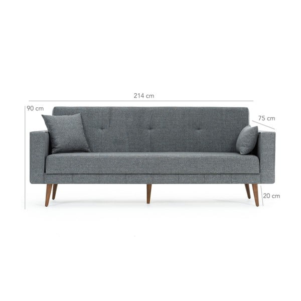 Divano letto grigio Ivonne Dublin - Balcab Home-image-1