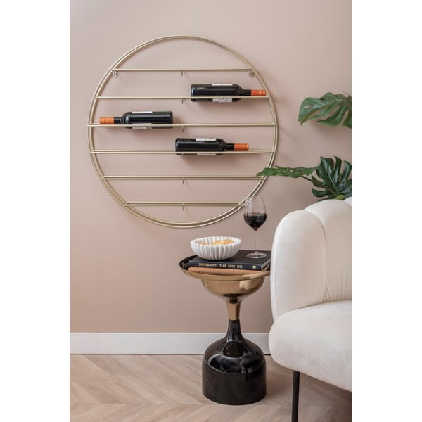 Portabottiglie da parete dorato in metallo numero di bottiglie 12 80x80x9 cm Redondo – PT LIVING-image-1