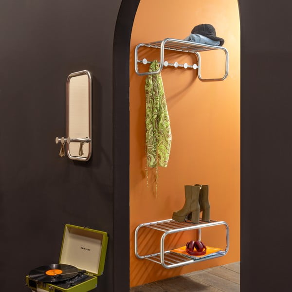 Pannello appendiabiti argentato in metallo 35x60x11 cm Retro – Spinder Design-image-1