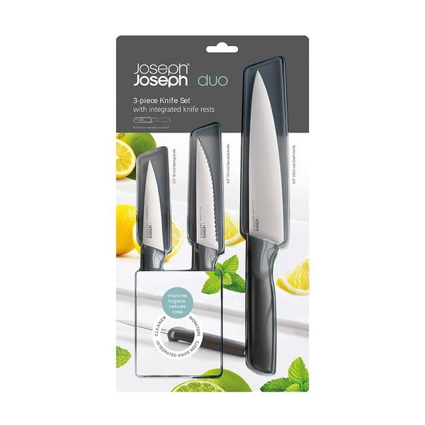 Set di coltelli in acciaio inox con coperchio 3 pezzi Elevate - Joseph Joseph-image-4