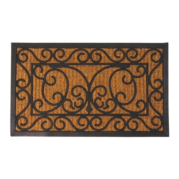 Tappeto rettangolare in gomma con cocco Ornamental, 44,5 x 74,5 cm - Esschert Design