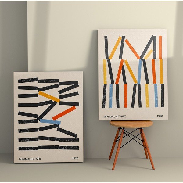 Set di 2 quadri 50x70 cm Lines - Wallity-image-1