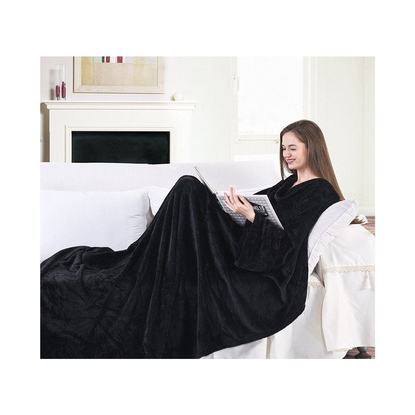 Coperta TV in microfibra nera , 200 x 170 cm Lazy - DecoKing-image-2