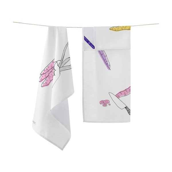 Set di 2 asciugamani in cotone 50x70 cm Carrots - Happy Friday-image-1