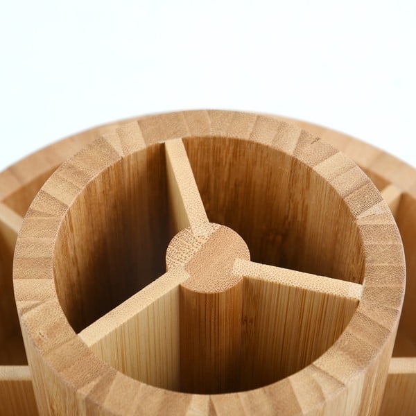 Organizer da bagno di colore naturale in bambù per cosmetici/girevole Isalys – MSV-image-4