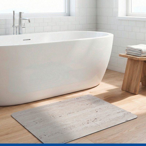 Tappetino per il bagno marrone chiaro in diatomite 50x80 cm Puna – Wenko-image-1