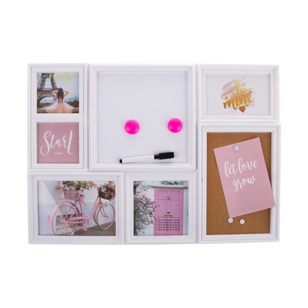 Cornice da parete in plastica bianca 52,5x37 cm - Dakls