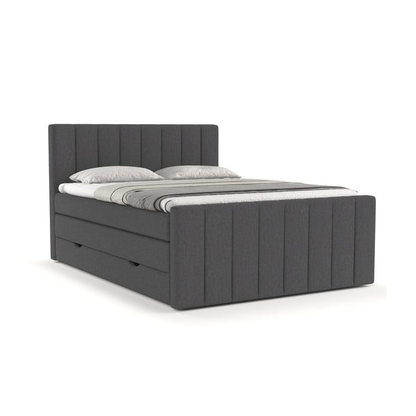 Letto boxspring grigio con contenitore 180x200 cm Ruby - Maison de Rêve-image-2