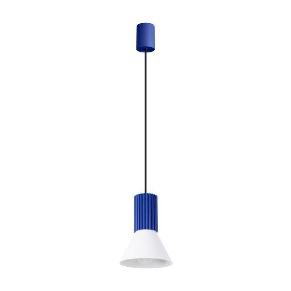Lampadario blu in metallo ø 14 cm Niru – Sollux