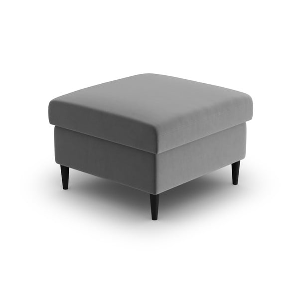 Poggiapiedi grigio chiaro con rivestimento in velluto Kyoto – Cosmopolitan Design-image-2
