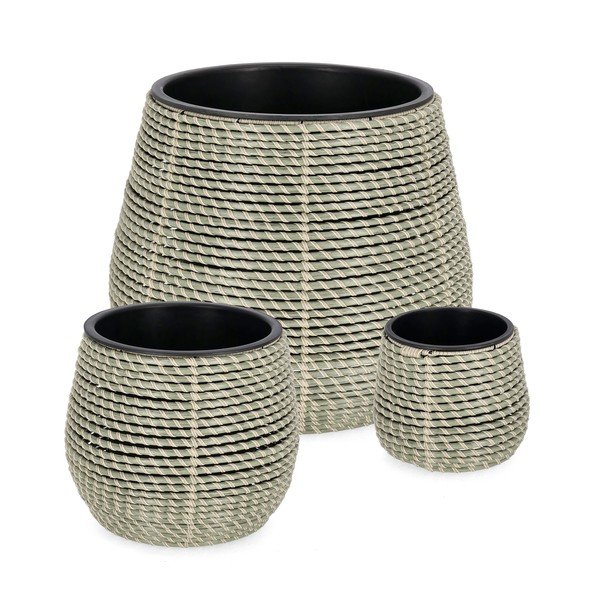 Set di vasi per fiori in plastica/in rattan artificiale 3 pz ø 45 cm Thanh – Bizzotto