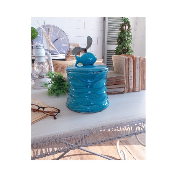 Dóza s víkem Orchidea Milano Fish, výška 20 cm