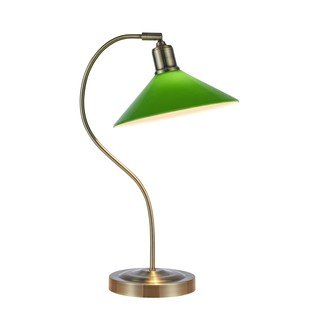 Set 2 Lampade da Tavolo con Paralume Verde e Base in Metallo Nero