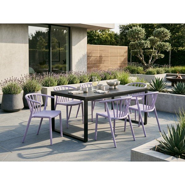 Sedia da esterno lavanda in plastica Capri – Bonami Essentials-image-4